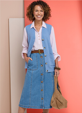 Button Through Skirt - LP333